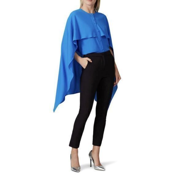 Prabal Gurung collective blue cape button down blouse top size 0 - Picture 1 of 13